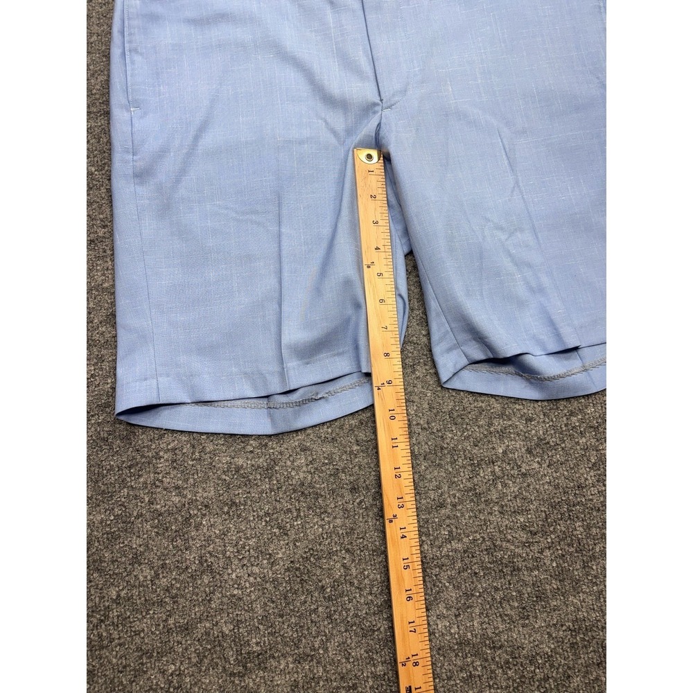 RC by Tom James Mens Size 37 Light Blue Textured Flat Front Tailored Shorts Top - Picture 3 of 5